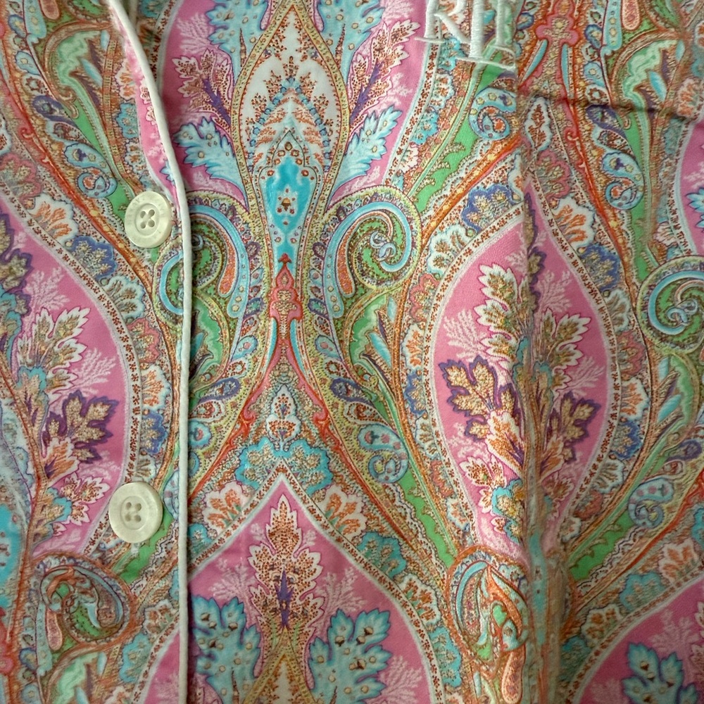 Ralph Lauren Paisley Button-Up pajama top size xs - Picture 2 of 7